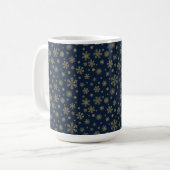 Elegant Gold Snowflake Winter Pattern コーヒーマグカップ (正面左)