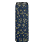 Elegant Gold Snowflake Winter Pattern タンブラー (裏面)