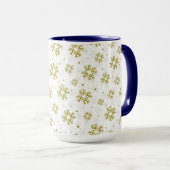 Elegant Gold Snowflake Winter Pattern マグカップ (正面右)