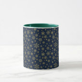 Elegant Gold Snowflake Winter Pattern マグカップ (中央)
