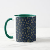 Elegant Gold Snowflake Winter Pattern マグカップ (左)