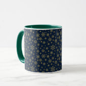 Elegant Gold Snowflake Winter Pattern マグカップ (正面左)