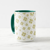Elegant Gold Snowflake Winter Pattern マグカップ (正面左)
