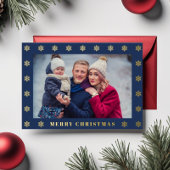 Elegant Gold Snowflakes Christmas Photo 箔シーズンカード