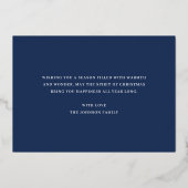 Elegant Gold Snowflakes Christmas Photo 箔シーズンカード (裏面)