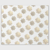 Elegant Gold Snowflakes Pattern Happy New Year ラッピングペーパー (フラット)