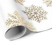 Elegant Gold Snowflakes Pattern Happy New Year ラッピングペーパー (ロールコーナー)
