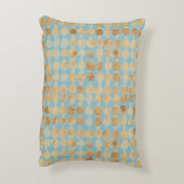 Elegant, Gold Soft Blue Polkadot Pattern アクセントクッション (裏面(縦))