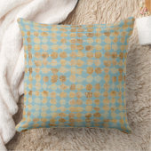 Elegant, Gold Soft Blue Polkadot Pattern クッション (ブランケット)