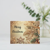 Elegant Gold Sparkle Christmas Background Horizont シーズンカード (スタンド正面)