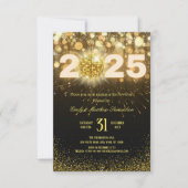 Elegant Gold Sparkles | New Years Eve Party  招待状 (正面)