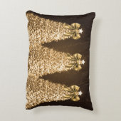 Elegant Gold Sparkling Christmas Trees & Bows  アクセントクッション (裏面(縦))
