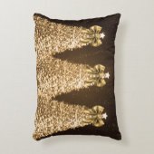 Elegant Gold Sparkling Christmas Trees & Bows  アクセントクッション (正面(垂直))