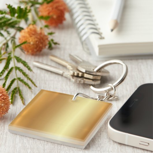 Elegant Gold Square Single Sided Blank Template キーホルダー (正面右)