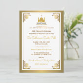 Elegant Gold Sri Sukhmani Sahib Path Invitation 招待状 (スタンド正面)