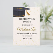 Elegant Gold Stars Graduation Party Invitation 招待状 (スタンド正面)