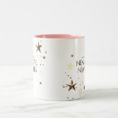 Elegant Gold Stars "New Year, New Vibes ツートーンマグカップ (中央)