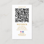 Elegant Gold Stars Social Media Photo Monogram  名刺 (裏面)