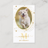 Elegant Gold Stars Social Media Photo Monogram  名刺 (正面)