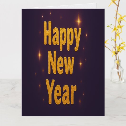 Elegant Gold Stitched Typography Classy Party カード (黄色い花)