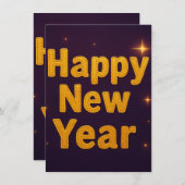 Elegant Gold Stitched Typography Classy Party シーズンカード (正面/裏面)