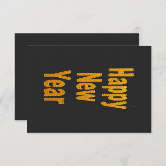 Elegant Gold Stitched Typography Classy Party 招待状 (正面/裏面)