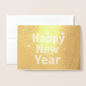 Elegant Gold Stitched Typography Classy Party 箔カード (封筒付き正面)