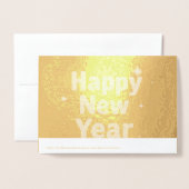 Elegant Gold Stitched Typography Classy Party 箔カード (裏面封筒付き)
