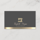 Elegant Gold Stripe Sewing Machine 名刺 (正面)