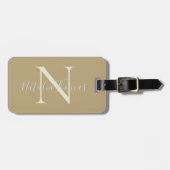 Elegant Gold Stylish Calligraphy Monogrammed ラゲッジタグ (正面横)