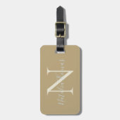 Elegant Gold Stylish Calligraphy Monogrammed ラゲッジタグ (正面縦)