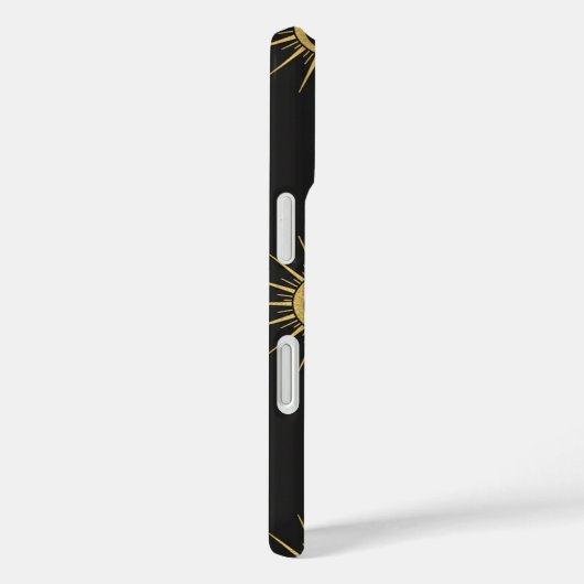 Elegant Gold Sun and Moon Pattern Black iPhone 16  Case-Mate iPhoneケース (裏面 / 右)