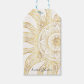 Elegant Gold Sun Mandala Design ギフトタグ (正面)