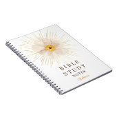 Elegant Gold Sunburst Personalized Bible Study ノートブック (右側)