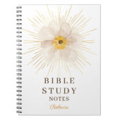Elegant Gold Sunburst Personalized Bible Study ノートブック (正面)