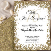 Elegant Gold Surprise 76th Birthday Invitation 招待状