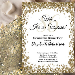 Elegant Gold Surprise 86th Birthday Invitation 招待状