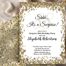 Elegant Gold Surprise 88th Birthday Invitation 招待状