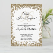 Elegant Gold Surprise 96th Birthday Invitation 招待状 (スタンド正面)