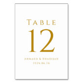 Elegant Gold Table Number Card テーブルナンバー (裏面)