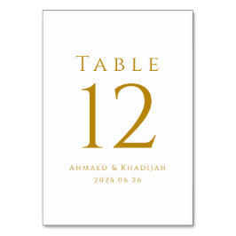Elegant Gold Table Number Card テーブルナンバー