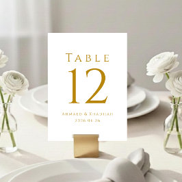 Elegant Gold Table Number Card テーブルナンバー