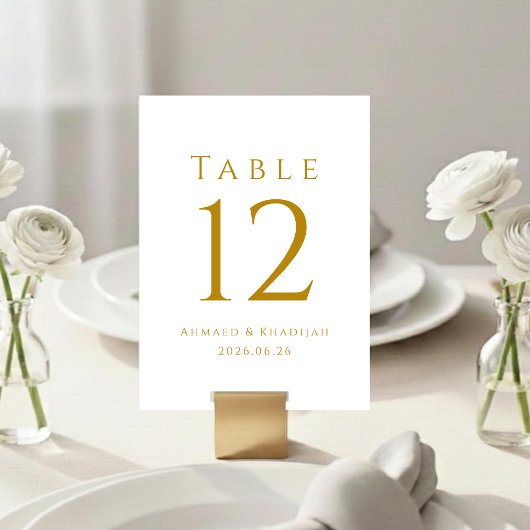 Elegant Gold Table Number Card テーブルナンバー