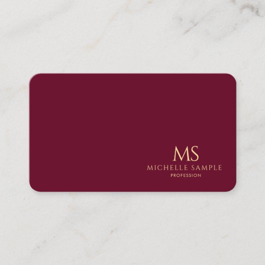 Elegant Gold Text Monogram Luxury Premium Silk 名刺 (正面)