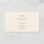 Elegant Gold Text Monogram Luxury Premium Silk 名刺 (裏面)