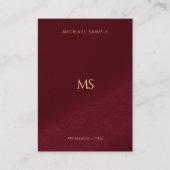 Elegant Gold Text Monogram Vertical Luxury Thick 名刺 (正面)