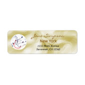 Elegant Gold Texture Logo Business Card ラベル (正面)
