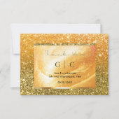 Elegant Gold Thank You Card | Glitter and Pearl サンキューカード (正面)