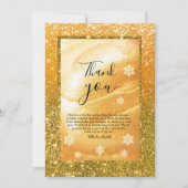 Elegant Gold Thank You Card | Glitter and Pearl 招待状 (正面)