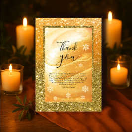 Elegant Gold Thank You Card | Glitter and Pearl 招待状
